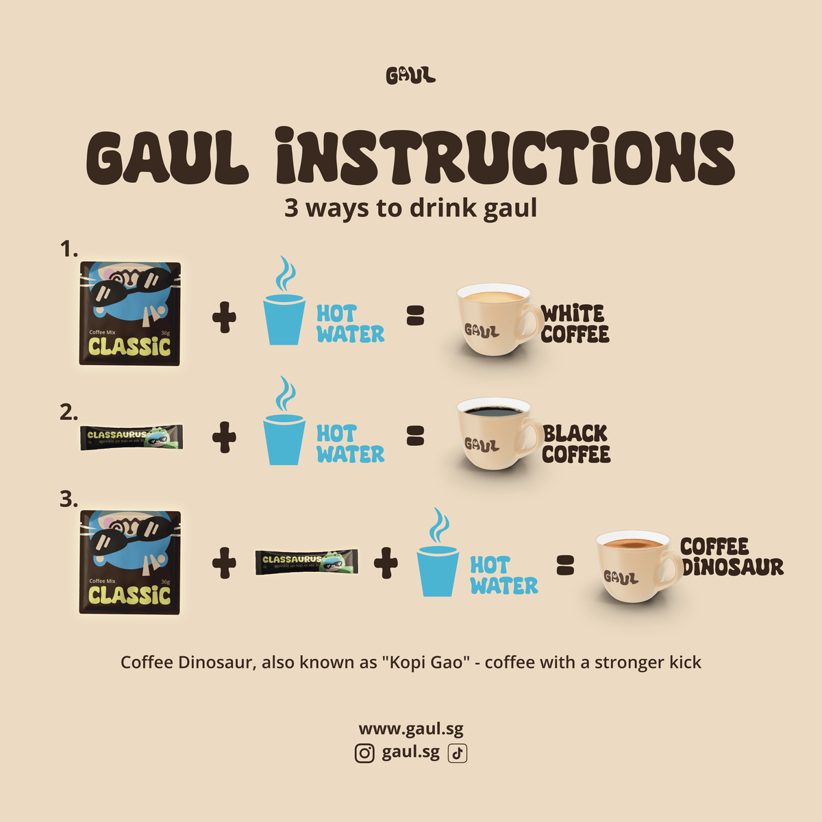 GAUL Classic 3-in-1 Coffee | 10 Premix + 10 Coffee Sprinkler Sachets